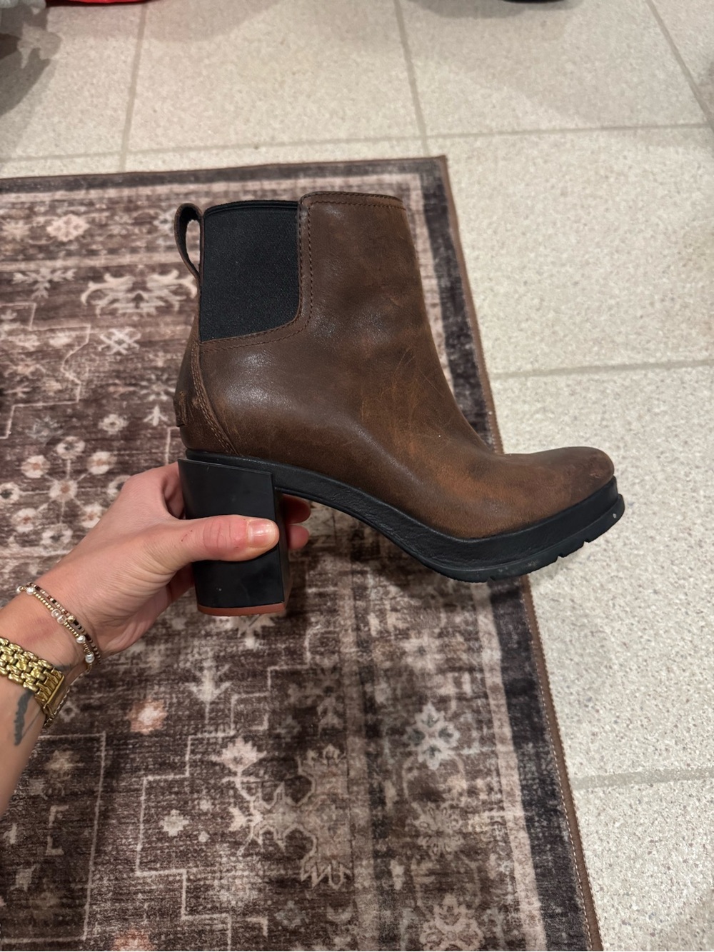 Sorel Brown Leather Ankle Chelsea Boot